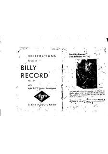Agfa Billy Record manual. Camera Instructions.